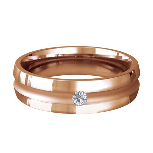 Patterned Designer Rose Gold Wedding Ring - Encanto